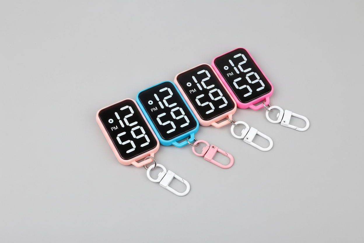 Digital Clock Keychain (Assorted Colors)